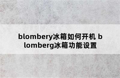 blombery冰箱如何开机 blomberg冰箱功能设置